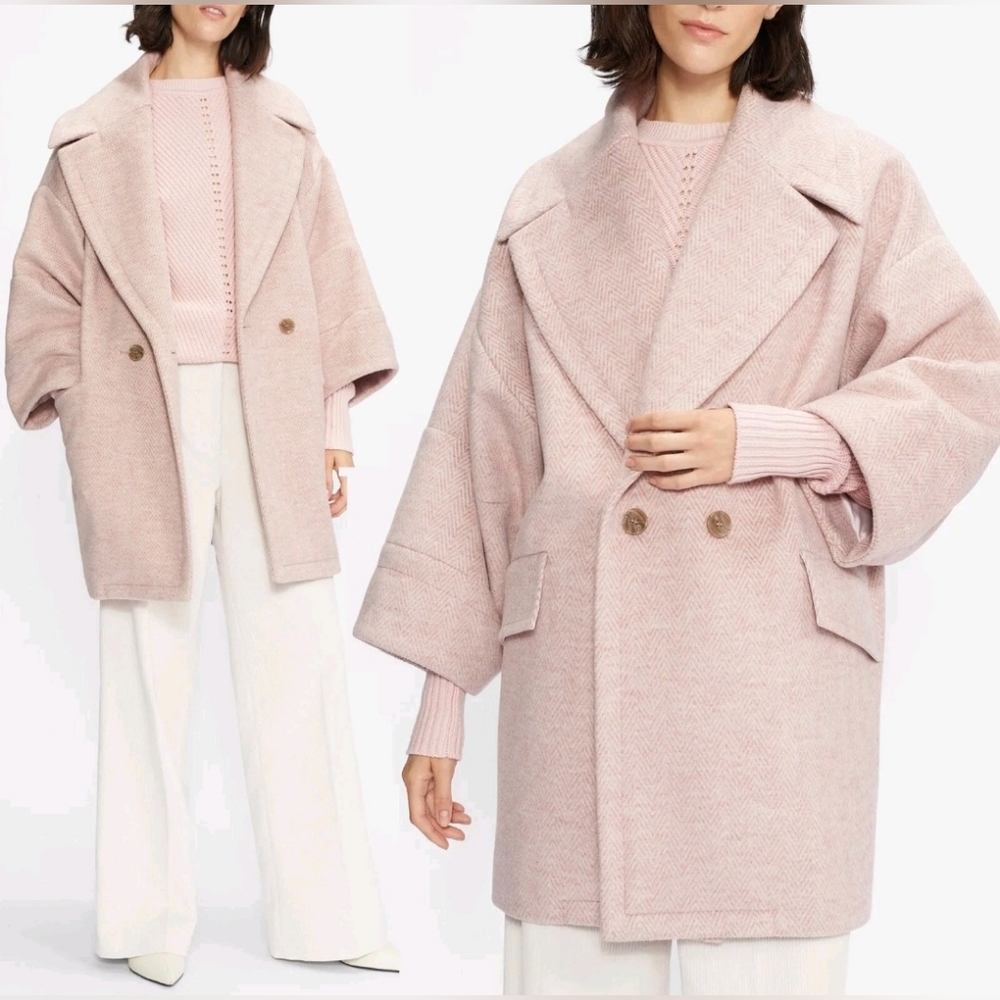 Ted Baker London Women's Size 1 Oversized Herringbone Jjuliet Cocoon Coat